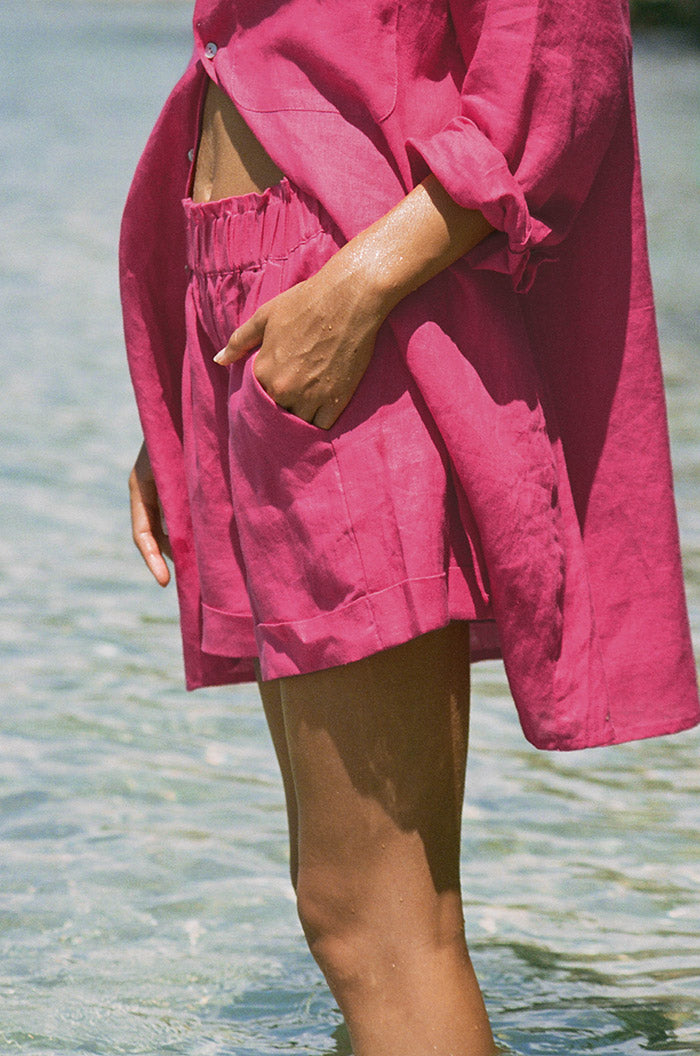 Pink linen SUMMER Shorts - ROVE Designs