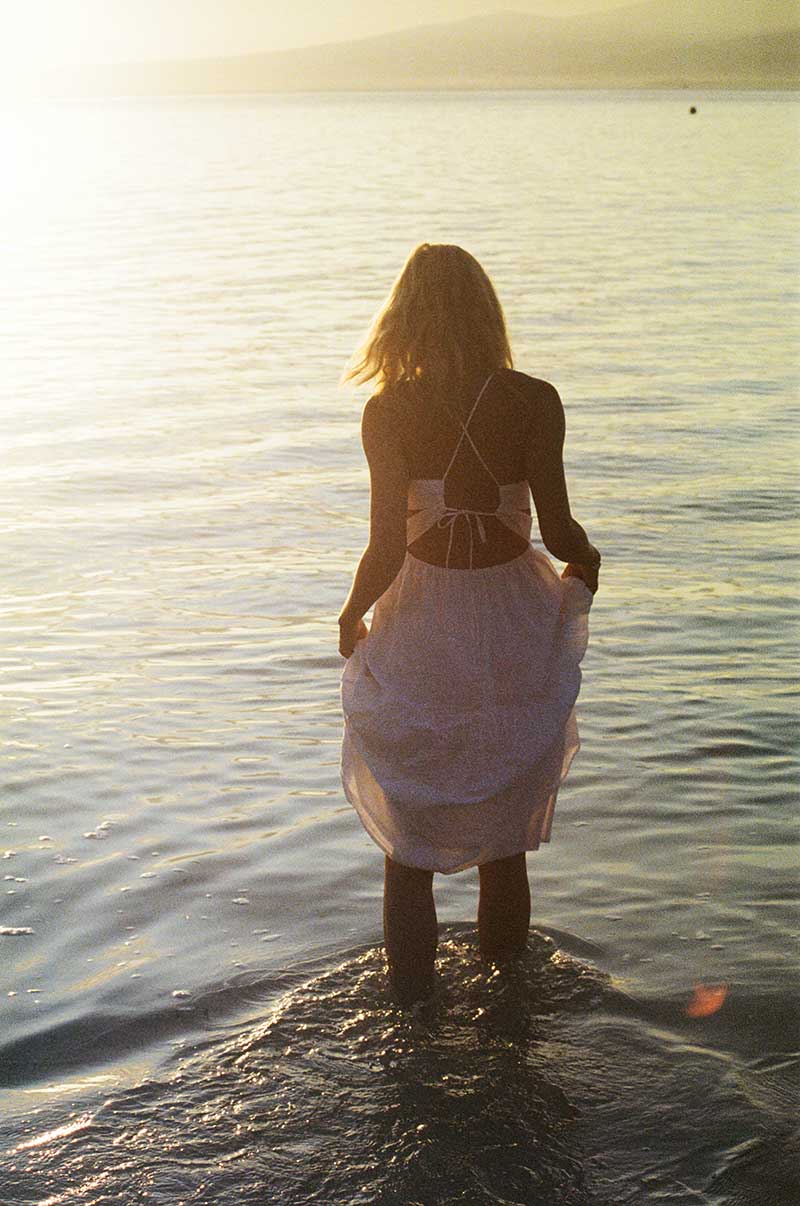 Beachy long tiered midi dress