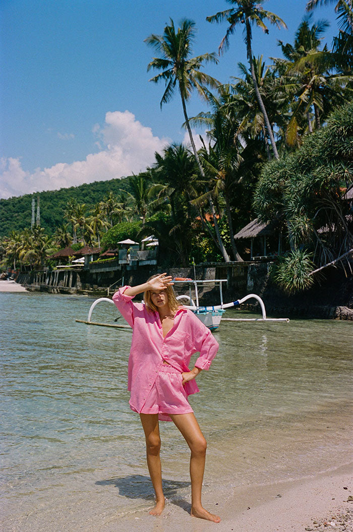 SUMMER Shorts - soft pink linen