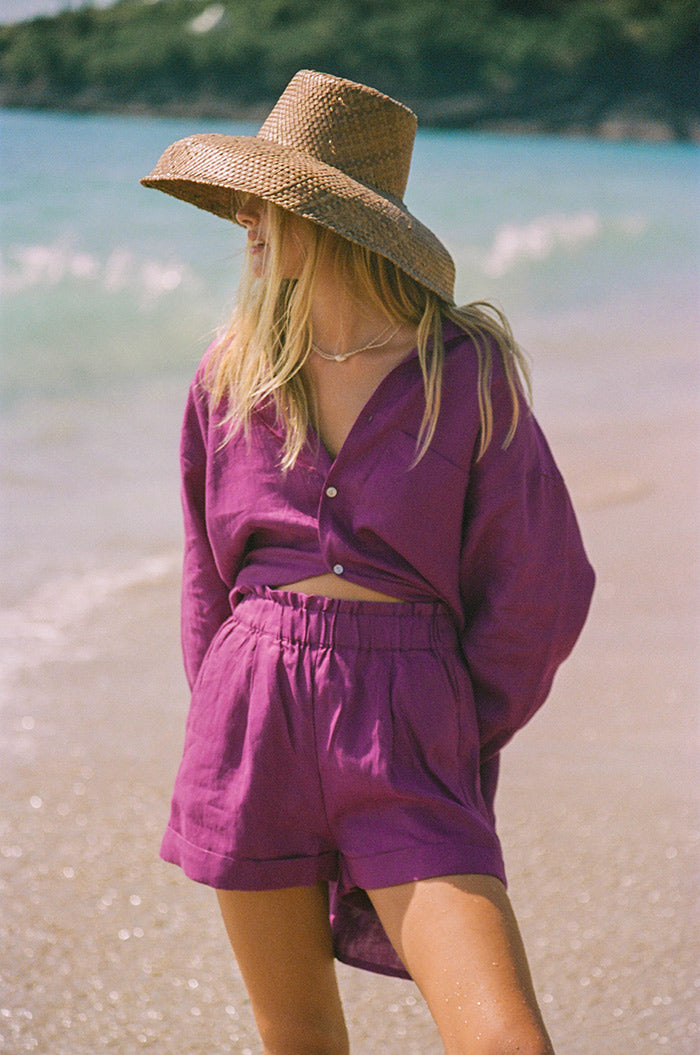 Purple linen SUMMER Shorts - ROVE Designs