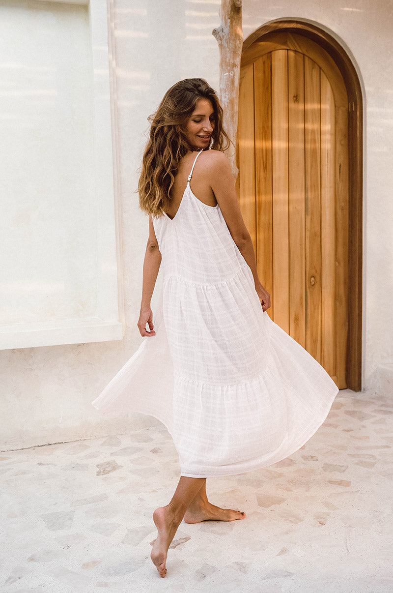 Vacation ready happy white chic resort wear