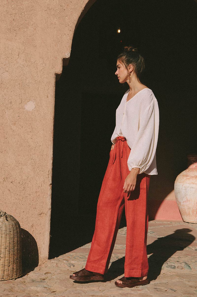 EASE Pants - warm red hemp