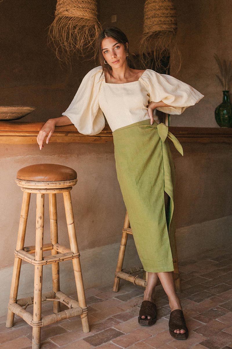 How to Style the Linen Wrap Skirt