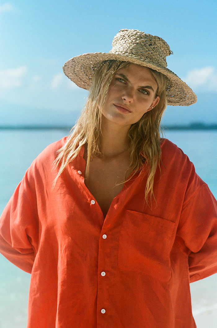 SUMMER Shirt Dress coral linen - Main Image