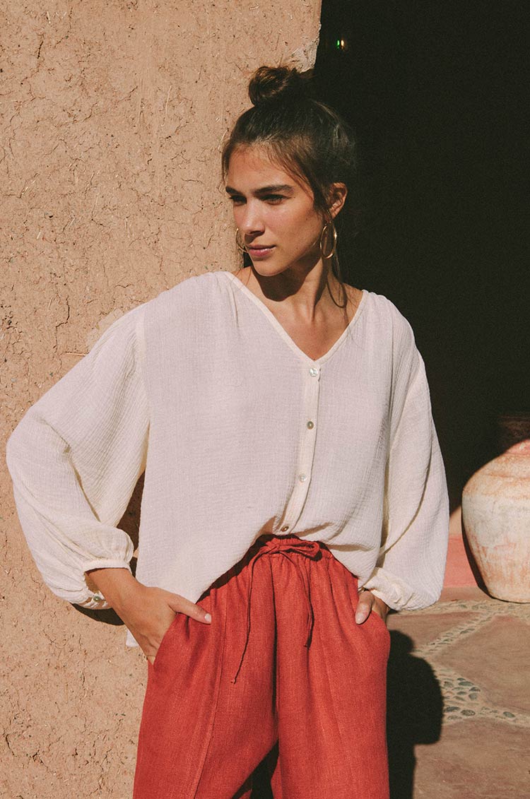EASE Pants - warm red hemp