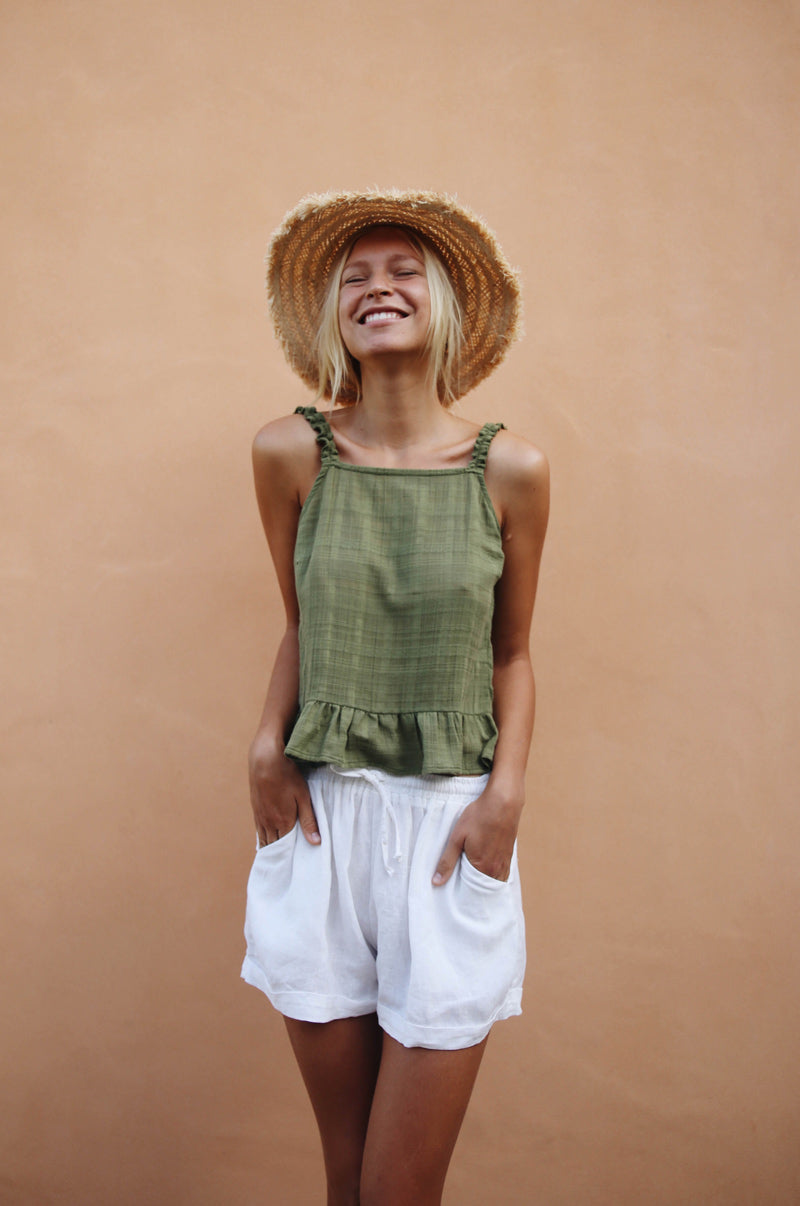 Ruffled peplum crop top