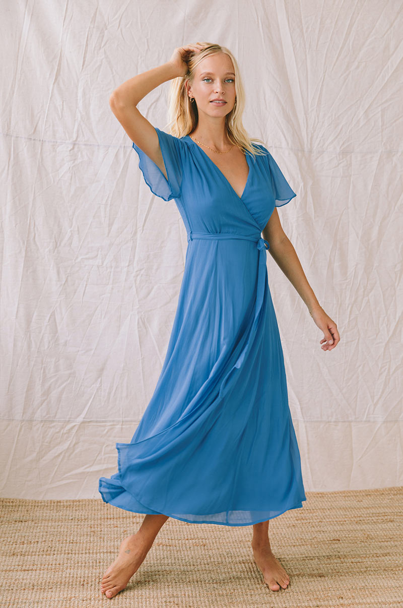 Easy-to-wear wrap dress - cobalt blue occasion-wear