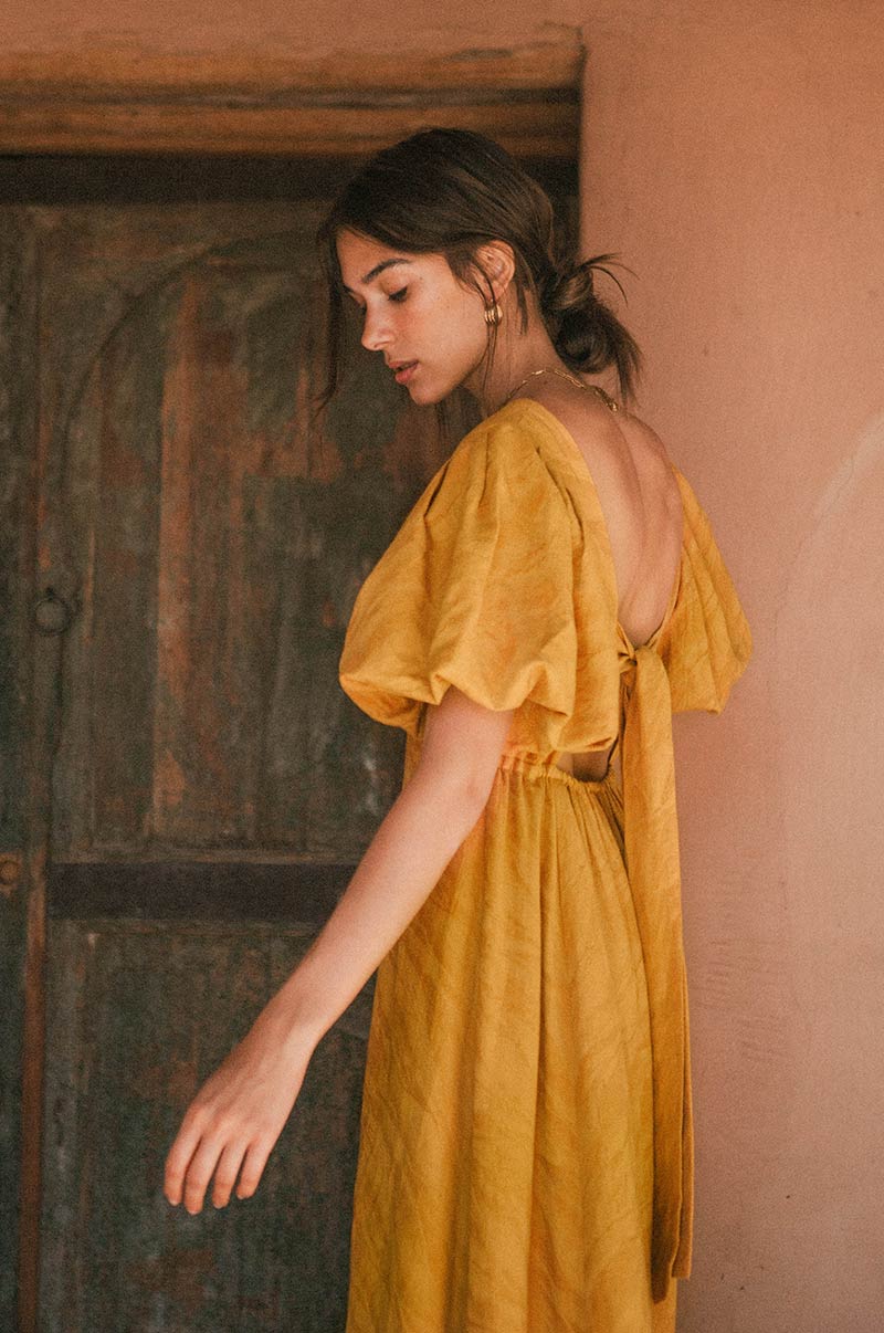 DAYDREAM Midi Dress - marigold cotton blend